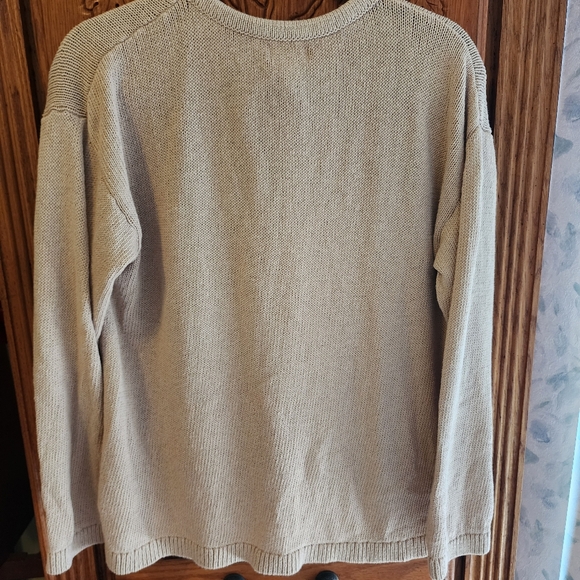 J. Crew Factory Beige Tie Neck Cotton Blend Sweater in sz Med - Picture 3 of 5